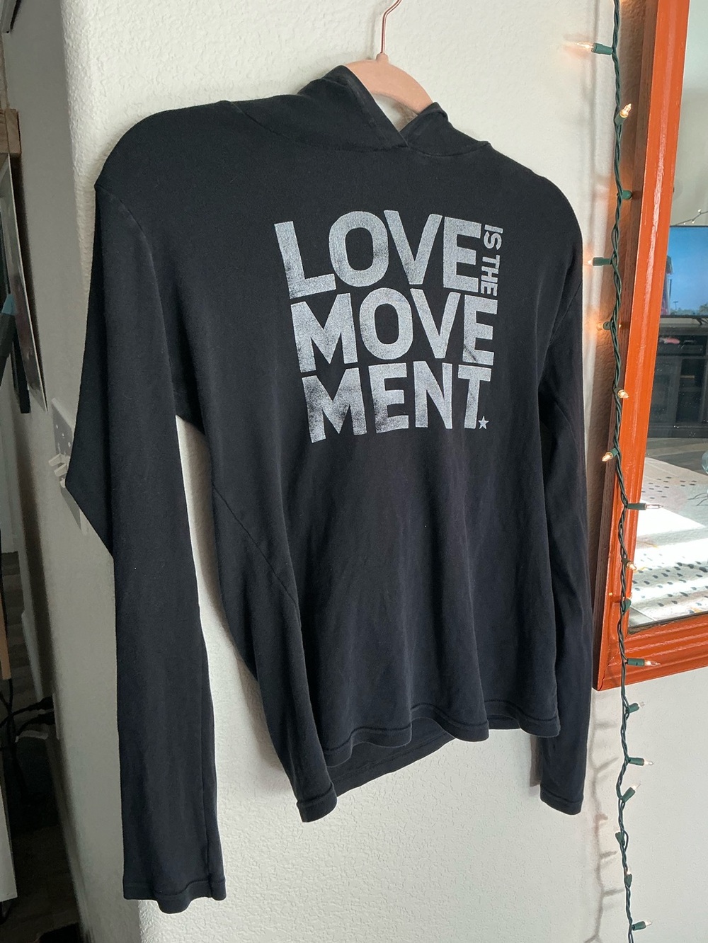 American Apparel Black Crewneck Sweater with White Graphic